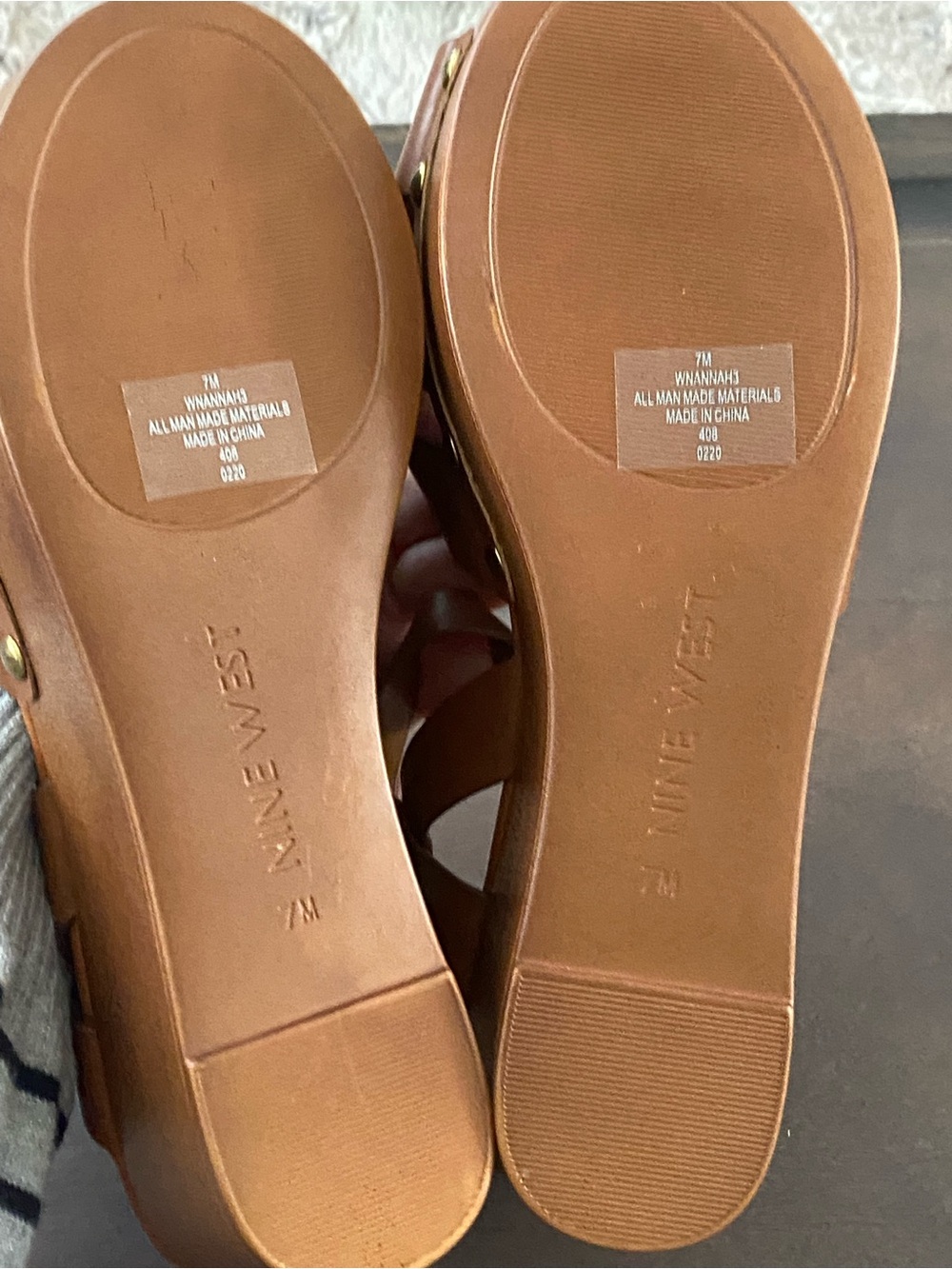 Nine West Brown Annah Platform Wedge Sandals - Picture 7 of 8